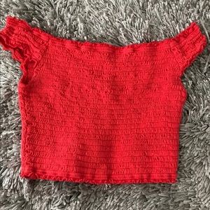 Red crop top